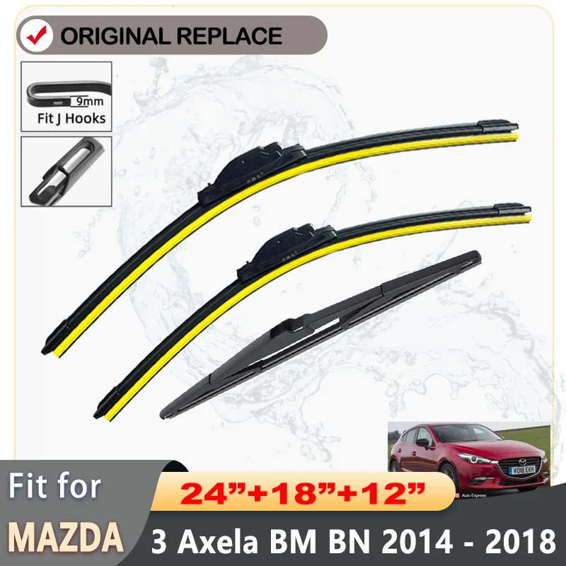 Передние гибридные щетки стеклоочистителя для Mazda 3 Axela BM BN 2014-2018 от дождя лобового