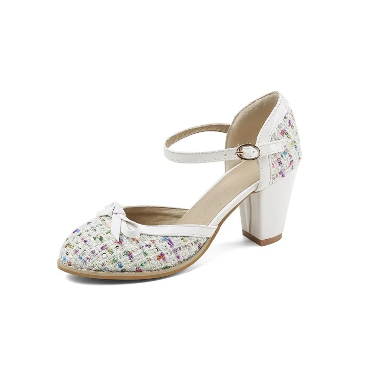 

Oversize Large size Big Size Sweet thick heel shoes ladies high heels women shoes woman pumps