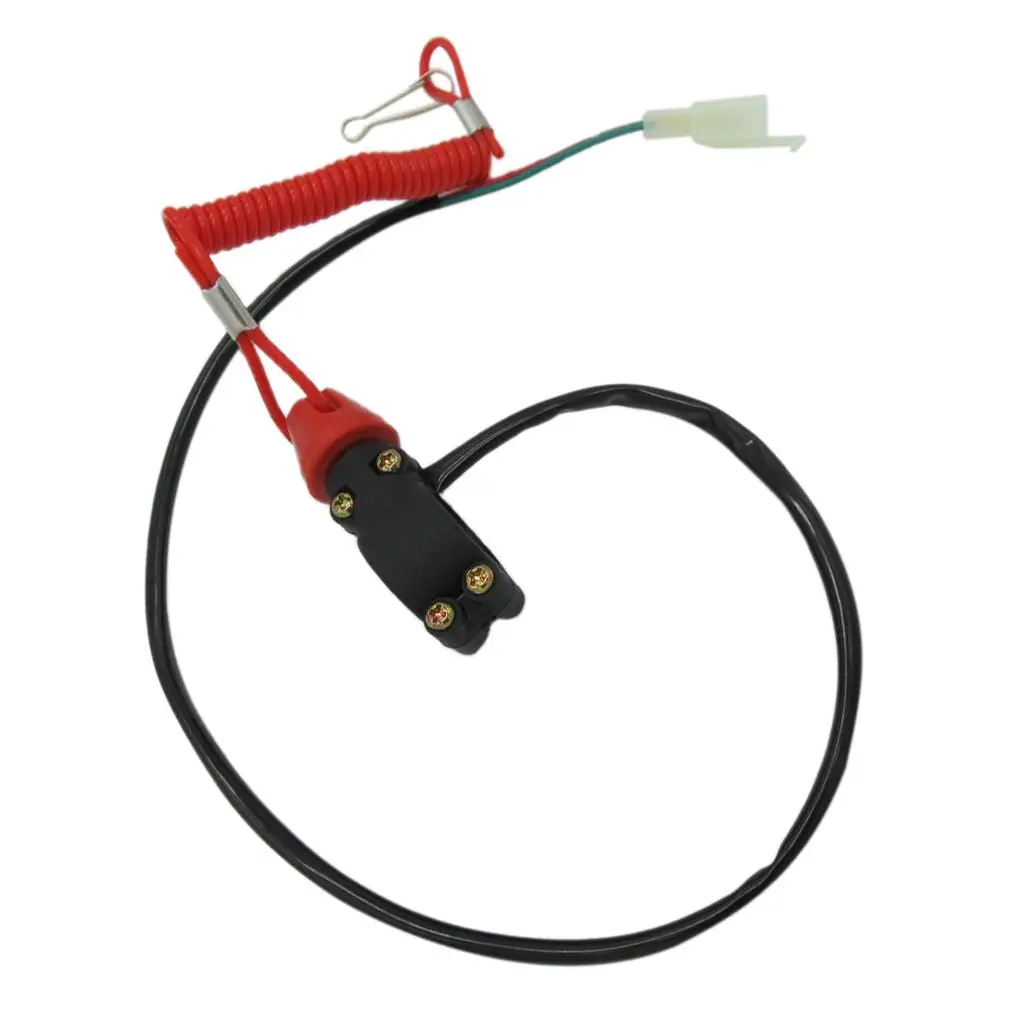

Motorcycle ATV Outboard Engine Kill Stop Switch w/ Tether Cord Lanyard