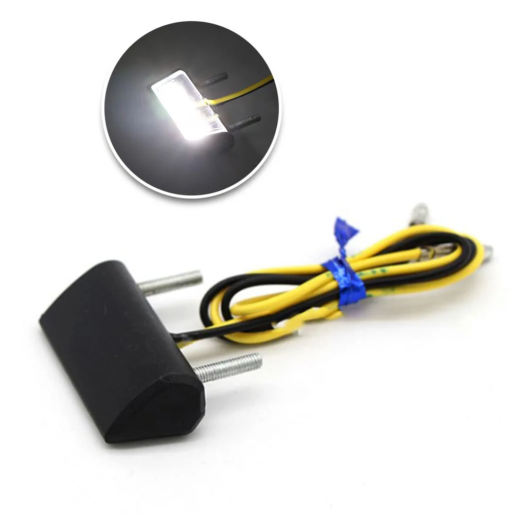 

12V Mini Motorcycle LED License Plate Light Motorbike LED Rear Tail Number Light Fit Universal LED Lighting Indicators Parts