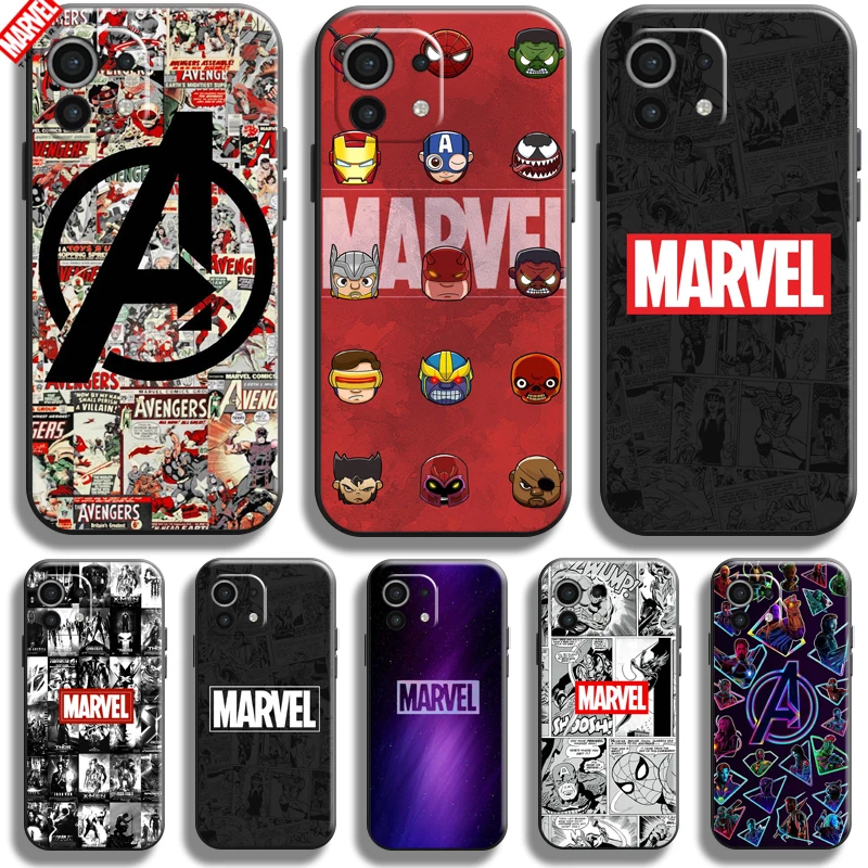 

Marvel Logo Avengers For Xiaomi Mi 11 Lite 11 Pro 11 Ultra Phone Case Soft Silicon Coque Cover Black Funda Captain America
