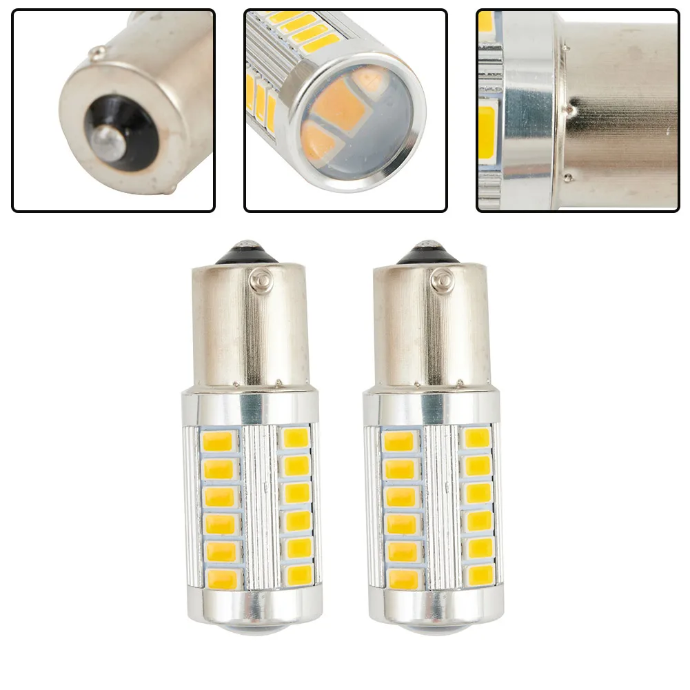 

2pcs Car Daytime Running Light Bulb 1156 LED Amber Yellow Turn Signal Blinker High Power Light Bulbs 33SMD LEDs Brake Lights
