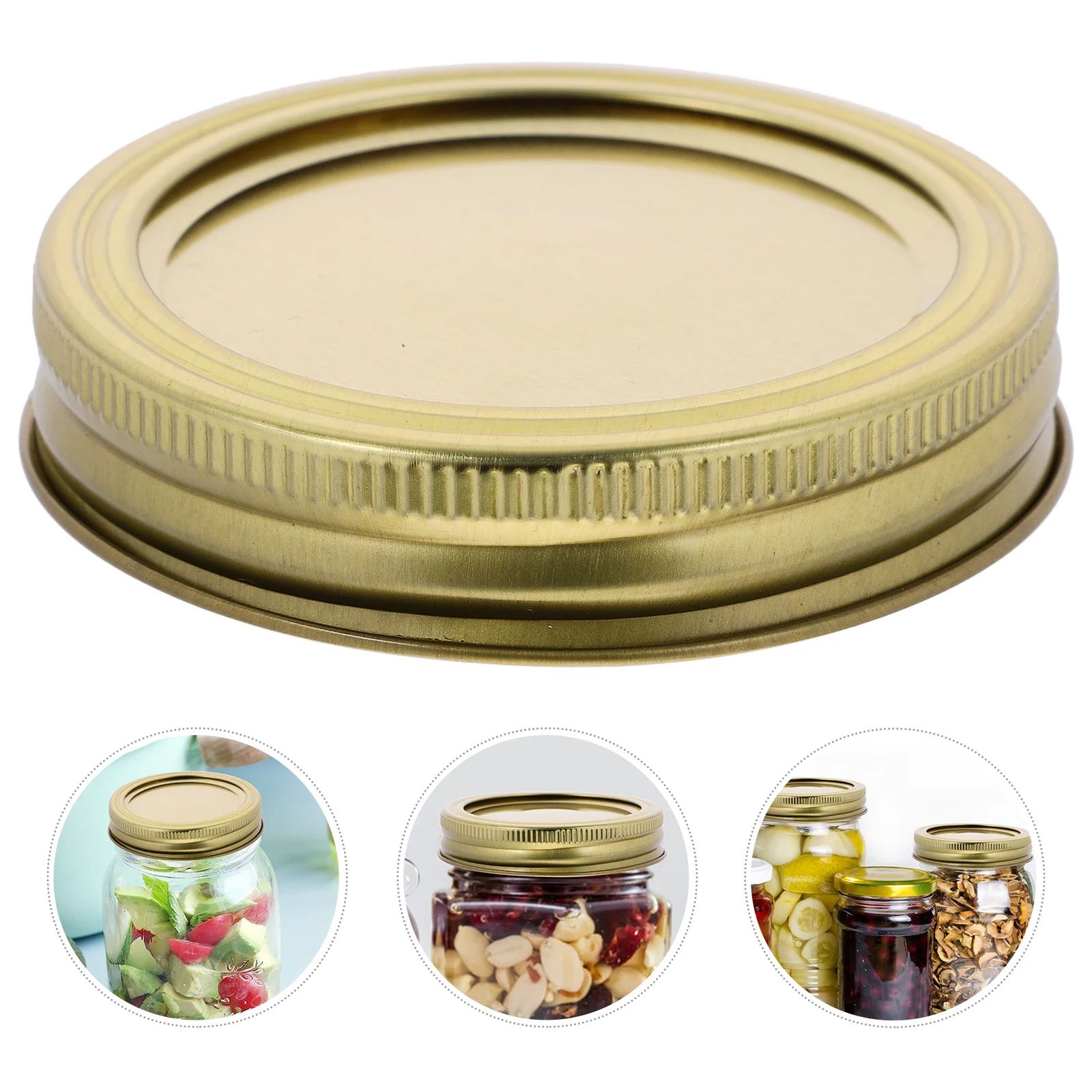 

12 Set Wide Mouth Canning Lids Sturdy Covers Rings Mason Jar Regular Iron Replacement