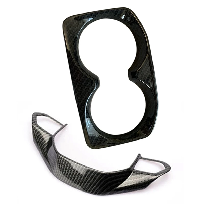 

Car Water Cup Holder Frame For Peugeot 5008 3008 GT 2017-2019 ABS & Carbon Fiber Sticker Steering Wheel Cover