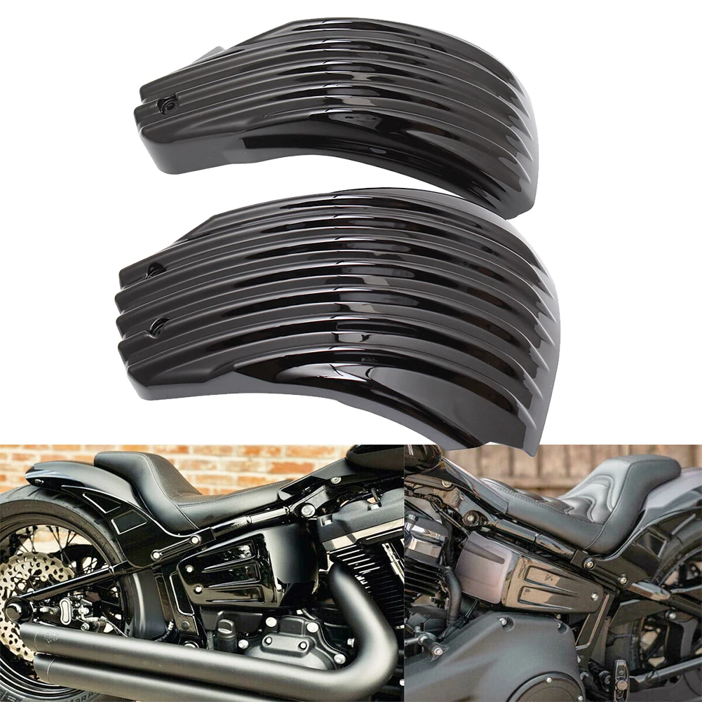 Мотоциклетные черные боковые обтекатели на батарейках для Harley Softail M8 Street BOB 2018-2021