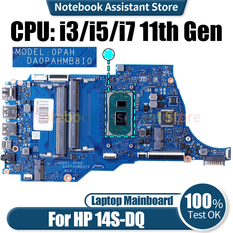 

For HP 14S-DQ Laptop Mainboard DA0PAHMB8I0 i3-1115G4 i5-1135G7 i5-1155G7 Notebook Motherboard