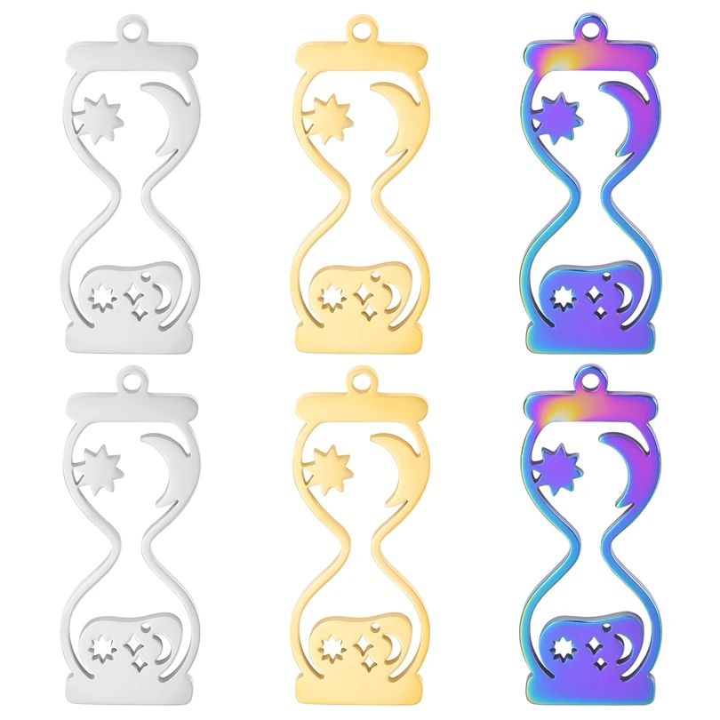 

Fashion Star Moon Hourglass Stainless Steel Charms For Jewelry Making Supplies Handmade Necklace Earrings Pendant DIY Colgantes