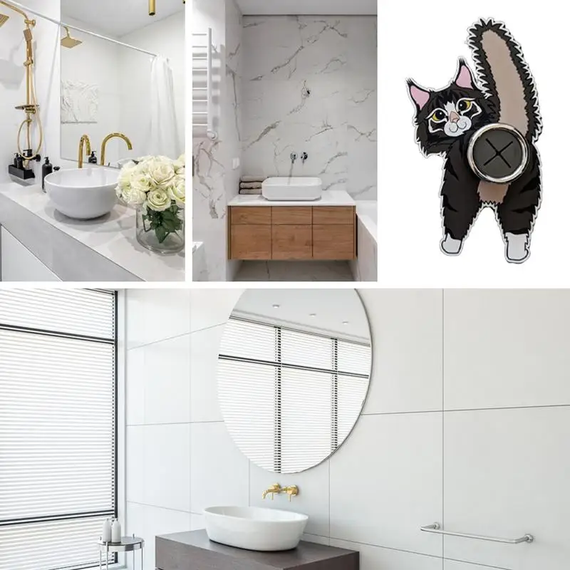 Настенные крючки с кошкой и ягодицами клейкие держатели для чайных полотенец