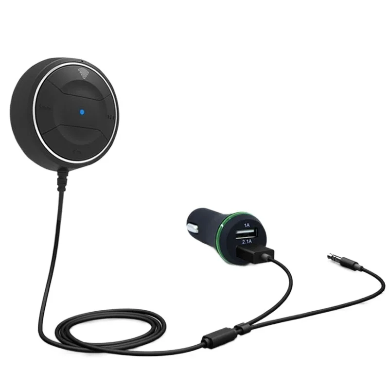 

Bluetooth автомобильный комплект свободные руки с функцией NFC + 3,5 мм AUX ресивер музыкальный Aux громкоговоритель а USB Автомобильное зарядное устро...