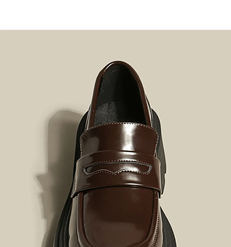 2022 Лоферы женская обувь из лакированной кожи Весенняя на платформе большого