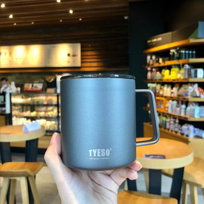 

TYESO Stainless Steel Insulation Mug with Handle Tea Cup Office Drinking Cup Mug Tea Cup Coffee Cup