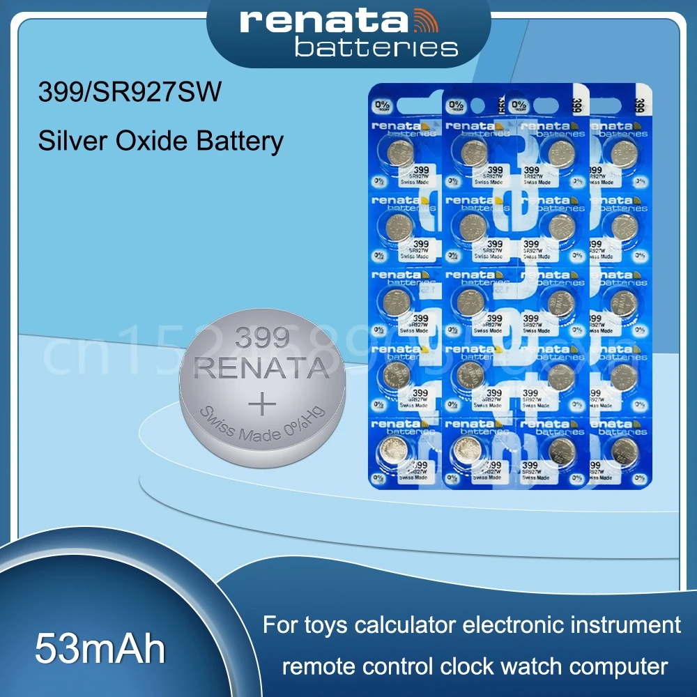 100% Оригинальный Renata 399 SR927SW AG7 LR927 LR57 SP395 LR927W 1,55 в, оксид серебра, аккумулятор для часов, пуговиц, монетница