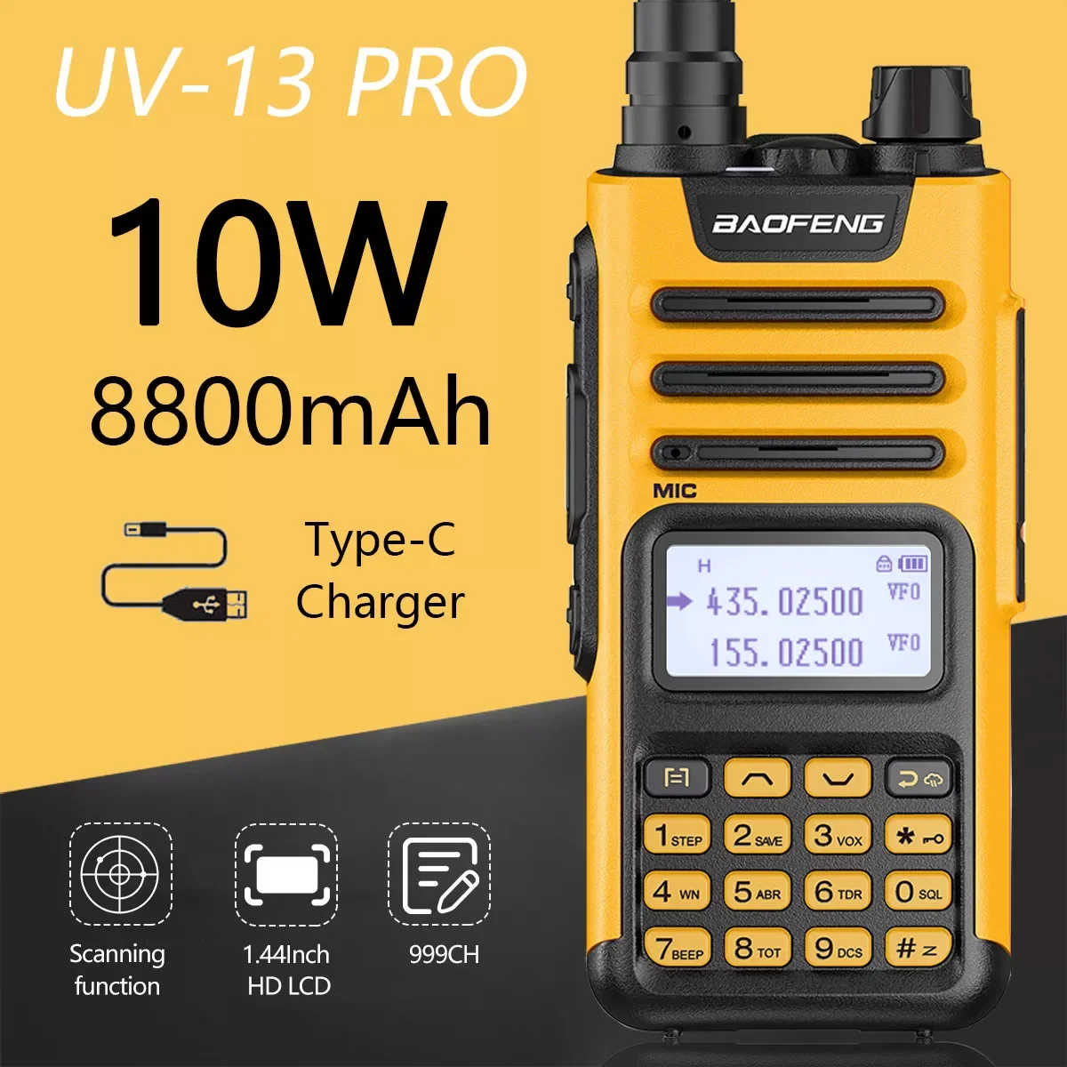 

Профессиональная рация UV-13 PRO 999 каналов VHF UHF Двухдиапазонная двухсторонняя CB широкополосная Любительская рация UV5R Улучшенная UV13