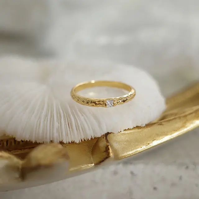 

[Fish Texture] Retro Hand-beating Texture Ring Female Ring Stacking Female S925 Sterling Silver Ring Ring Niche
