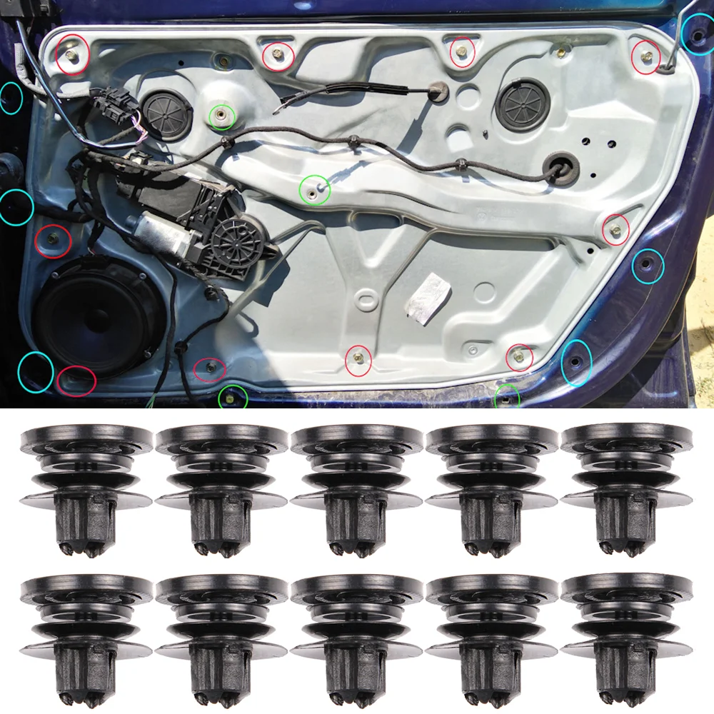 

10 шт., заклепки для отделки автомобильной двери, 6K Ibiza 6L Leon 1M Toledo 2 Arosa