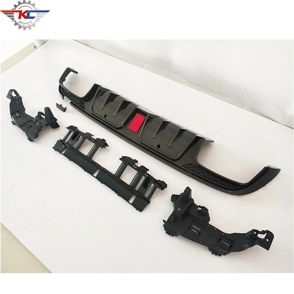 Губа диффузора заднего бампера с выхлопными наконечниками для Mercedes Benz C-Class W205 4-Door