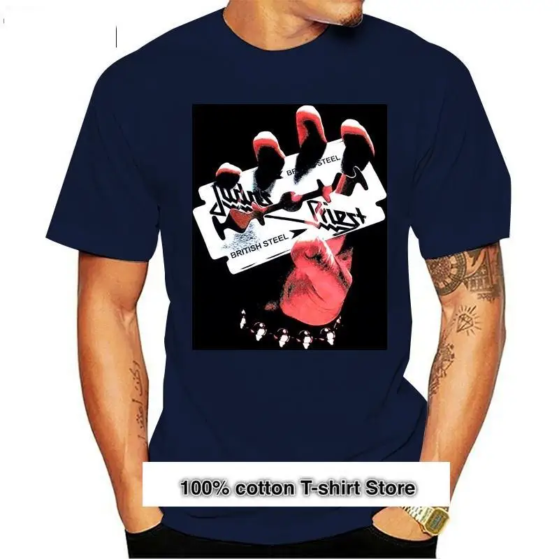 

Ropa de hombre JUDAS PRIEST, camiseta de acero británico 1980, negra, más tallas y colores