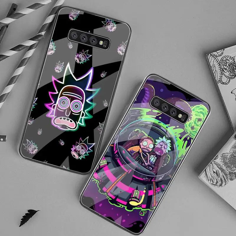 

Rick and Morty Cartoon Phone Case Tempered Glass For Samsung S20 Ultra S7 S8 S9 S10 Note 8 9 10 Pro Plus Cover