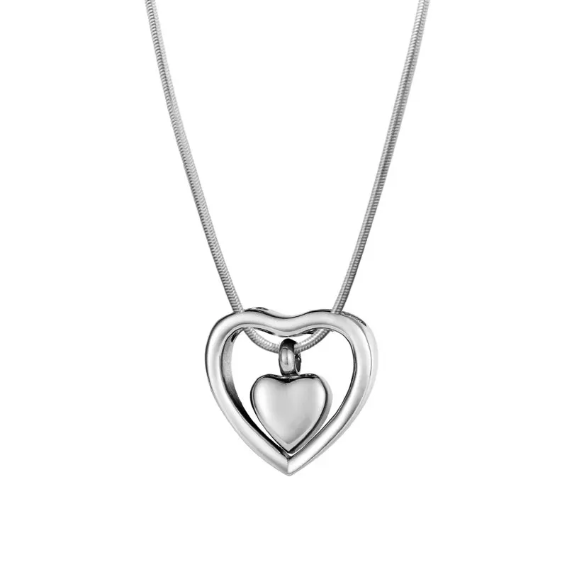 

Floating Drop Heart Cremation Jewelry for Ashes Memorial Necklace Ash Urn Keepsake Silver with FREE Funnel Kit and Velvet Jewelr