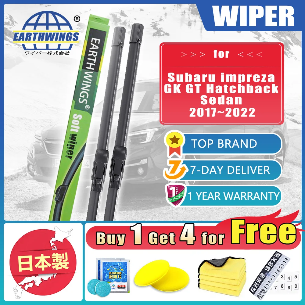

For Subaru impreza GK GT 2017 2018 2019 2020 2021 2022 Hatchback Sedan Front Rear Wiper Blades Washer Windscreen Car Accessories