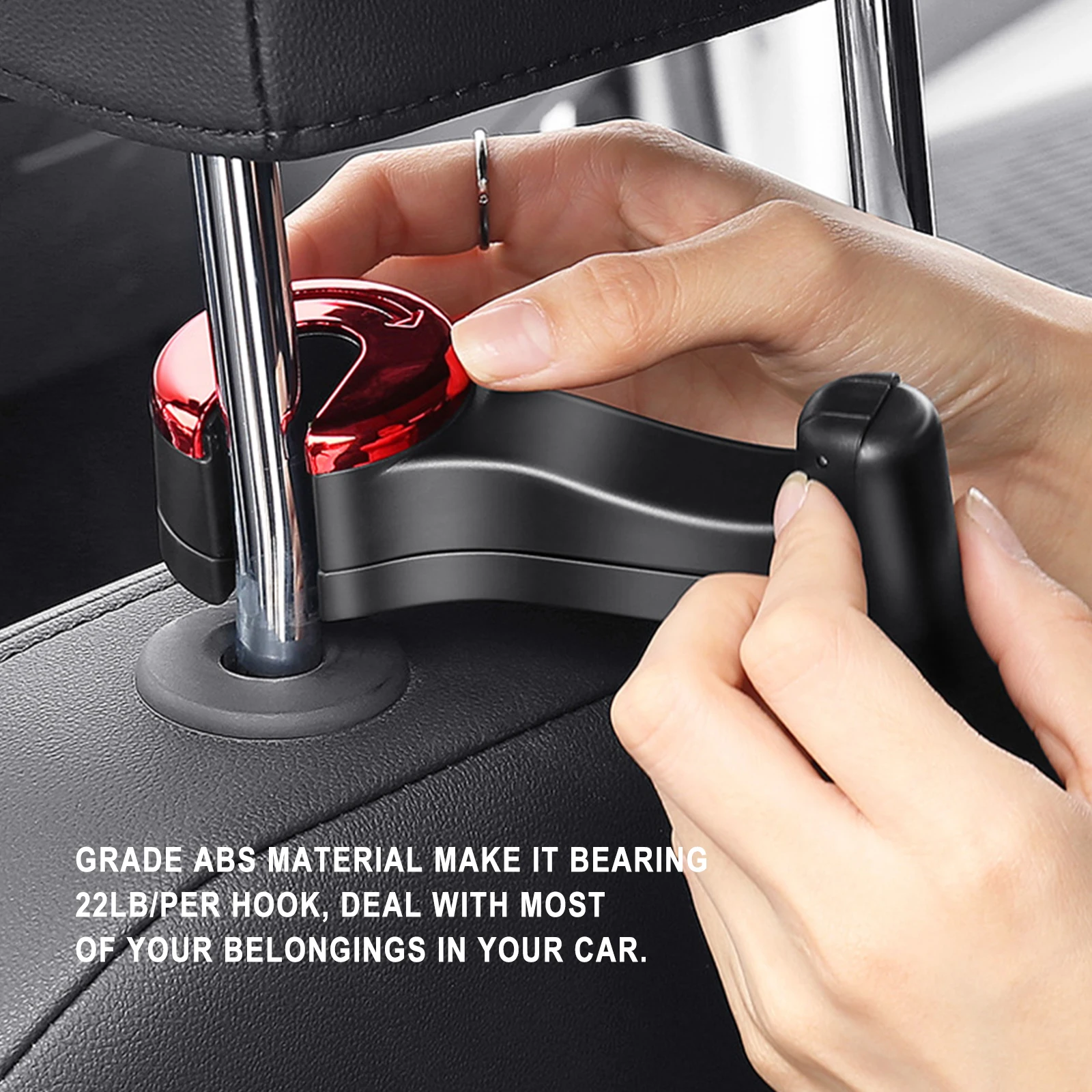 

2 in1 Car Seat Back Hook Phone Holder Hangers Headrest Mount Storage Holder Duarable Bearing Bag Pouch Clothes Hanging Hook