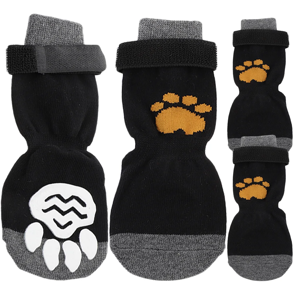 

4 Pcs Pet Dog Socks Paw Protectors Compact Christmas Wear-resistant Cotton Breathable