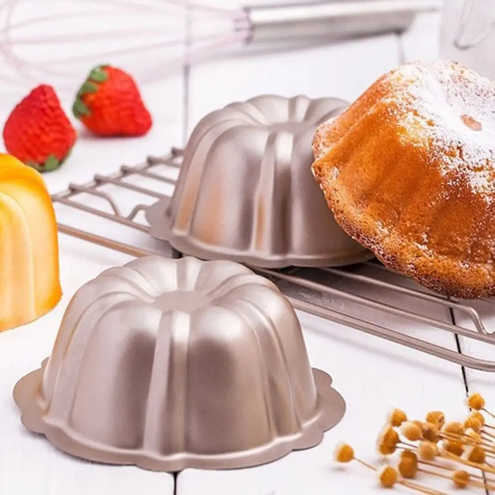 4 шт. 4-дюймовая мини-форма для торта Bundt с антипригарным покрытием рифленая форма