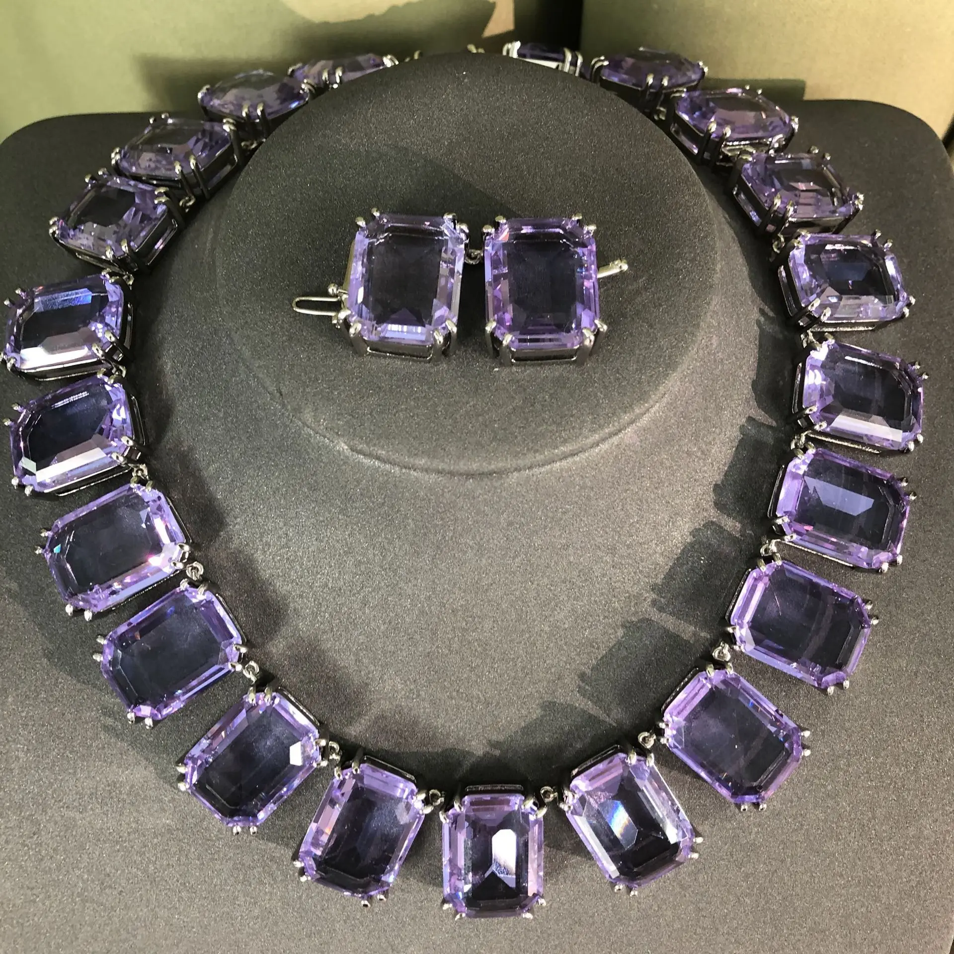 

Amethyst Necklace Square Diamond Sugar Jelly Bunch Necklace