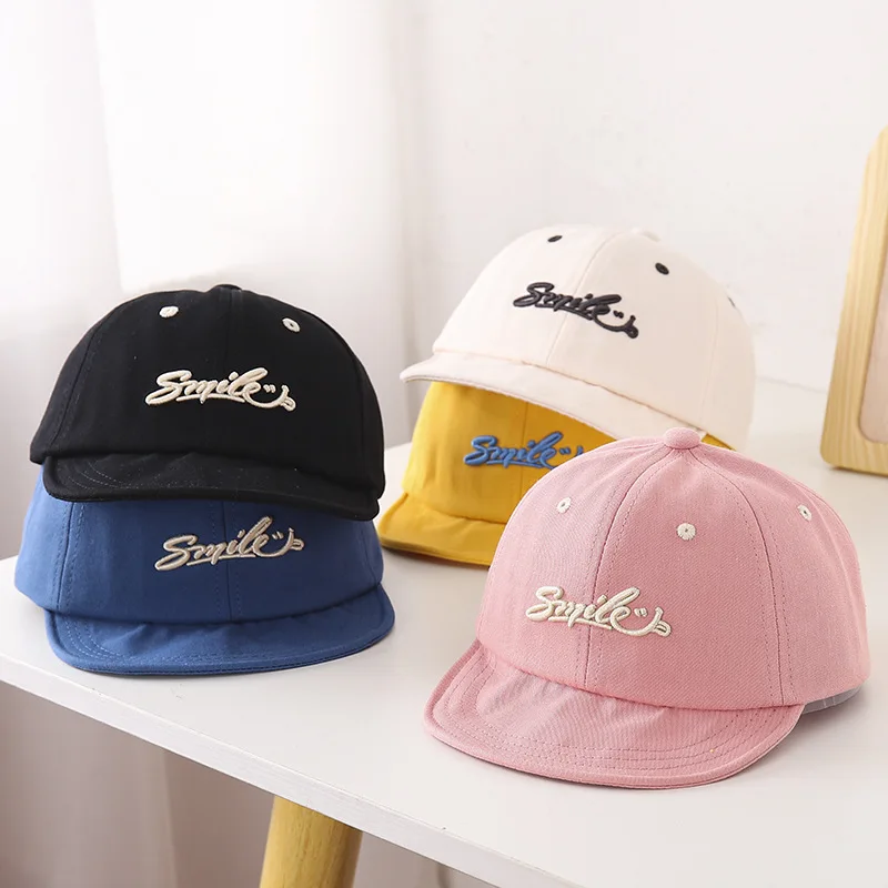 

SMILE Letter Embroidery Baby Baseball Cap Toddler Boys Girls Soft Brim Peaked Caps Spring Summer Adjustable Sun Hat Fit 1-3Y