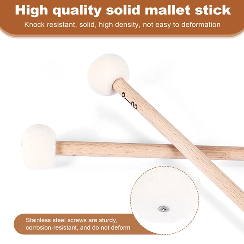 2 шт. двойной барабан тарелка гонг-молоток мягкие молотки стержни фетровый