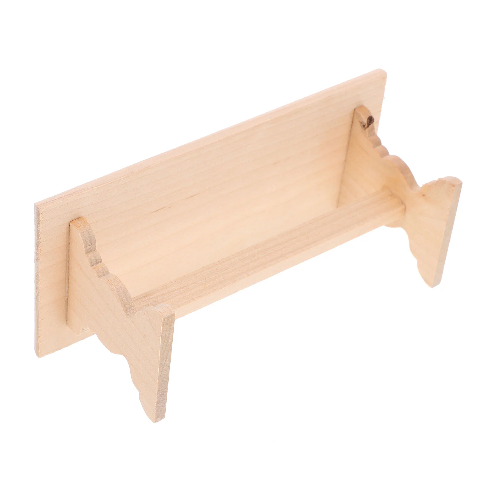 

Birthday Decoration for Girl Mini House Furniture Miniature Coffee Accessories Wooden Decorative Bench
