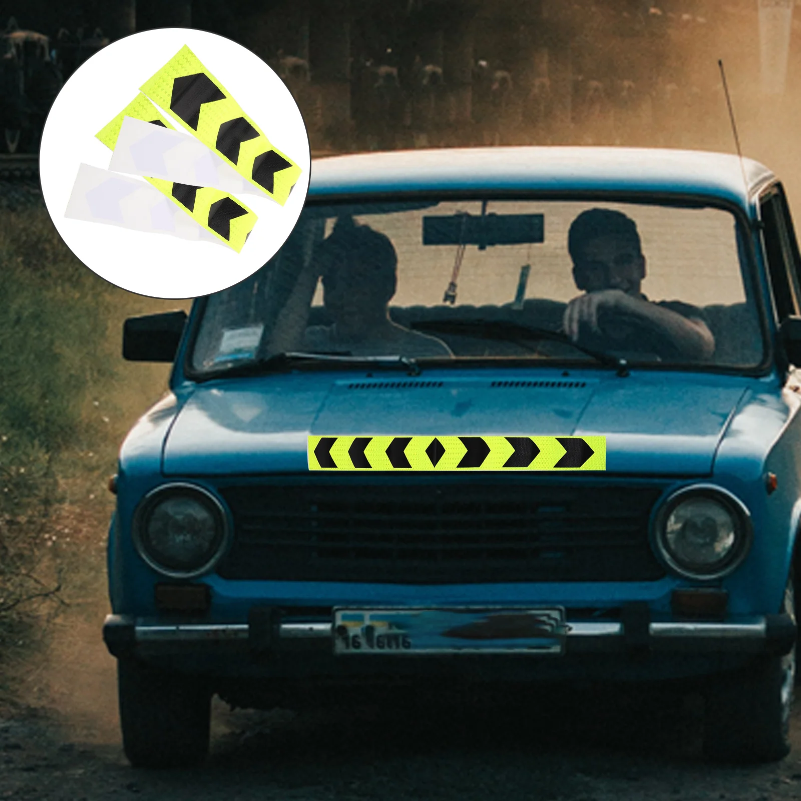 

2 Pcs Car Bumper Stickers Reflective Guide Sign Warning Truck Pvc Trailer Reflector