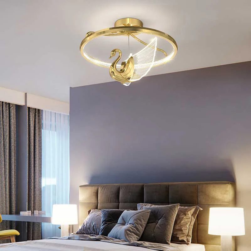 Хрустальные потолочные люстры в форме лебедя для гостиной спальни