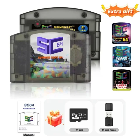 Игровая карта EPICJOY SummerCart 64 для N64, 32 ГБ, 5400 игр, открытый исходный код