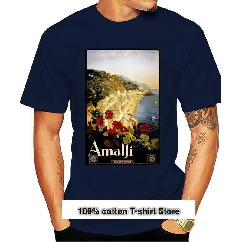 

Ретро рубашка унисекс, винтажная, Амальфи, Италия, цифровая, новая