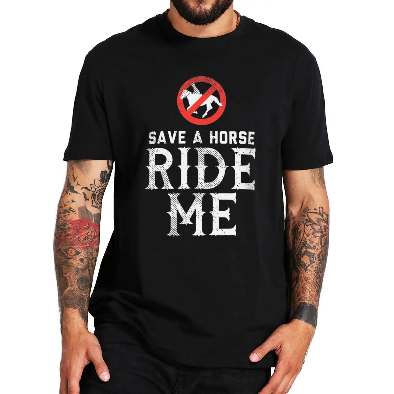 

Save A Horse Ride Me T Shirt Funny Slang Puns Adult Jokes Gift Men Clothing 100% Cotton O-neck Soft Summer Tee Tops EU Size