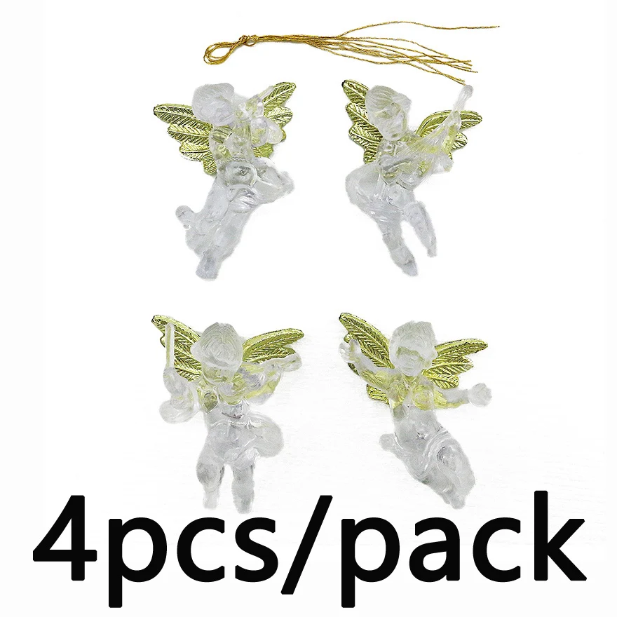 

Рождественские прозрачные кулоны ангелы RIBBON HOUSE 4 шт