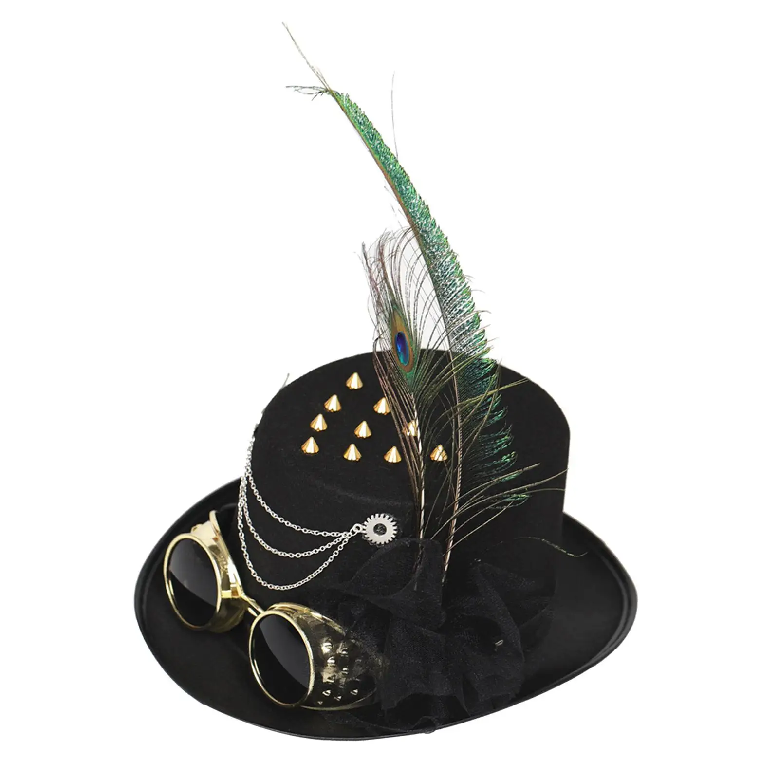 

Women Men Steampunk Top Hats Gothic Black Hat Cosplay Party Dress Up