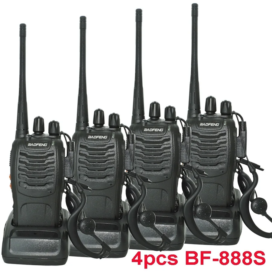 4 pcs BF888S Walkie Talkie BF-888s 5W 16CH UHF 400-470MHz BF 888S walkie-talkie two-way Radio