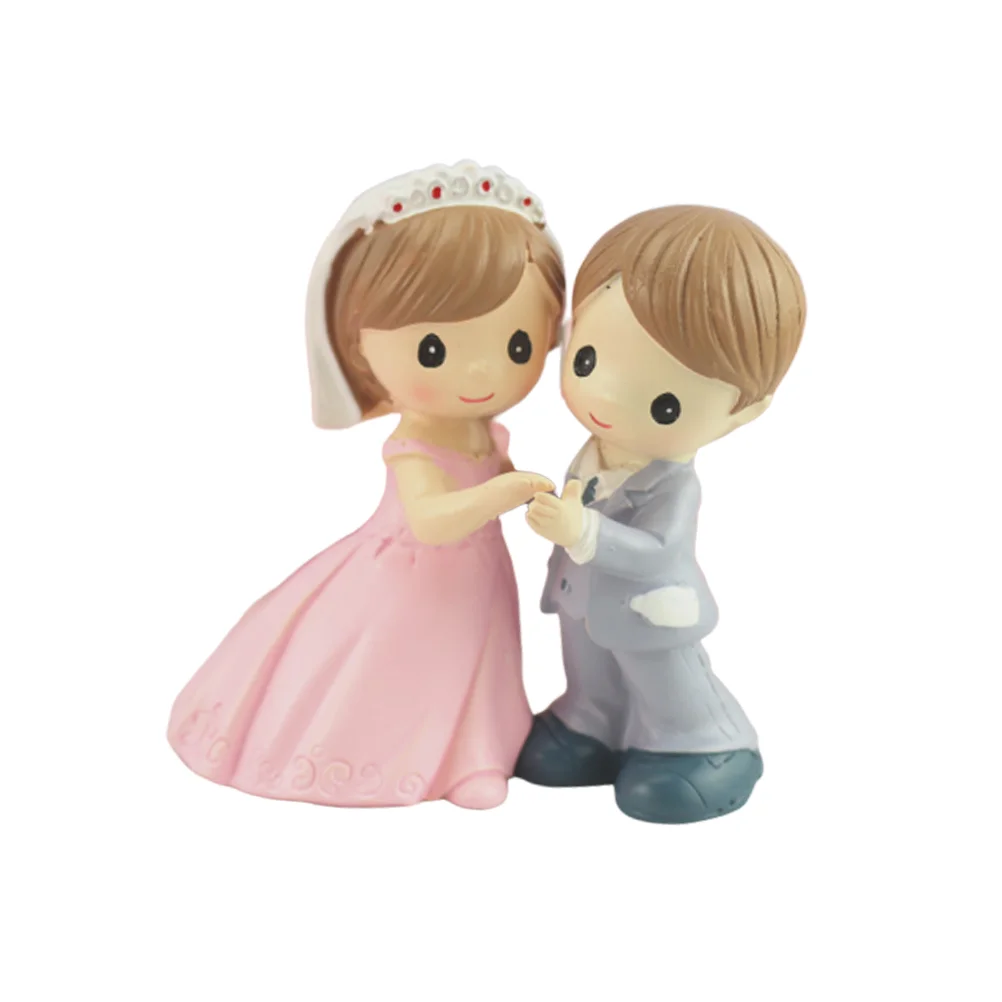 

Cake Wedding Topper Groom Bride Cupcake Decor Resin Figurines Ornament Baking Mini Adornment Props Landscape Miniature Figure