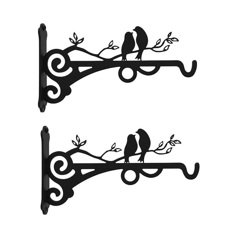 

Metal Hanging Basket Hooks Solid With Screws Outdoor Plant Bracket Wall Mounted Hook Plants Lantern Bird Feeder 2Pcs