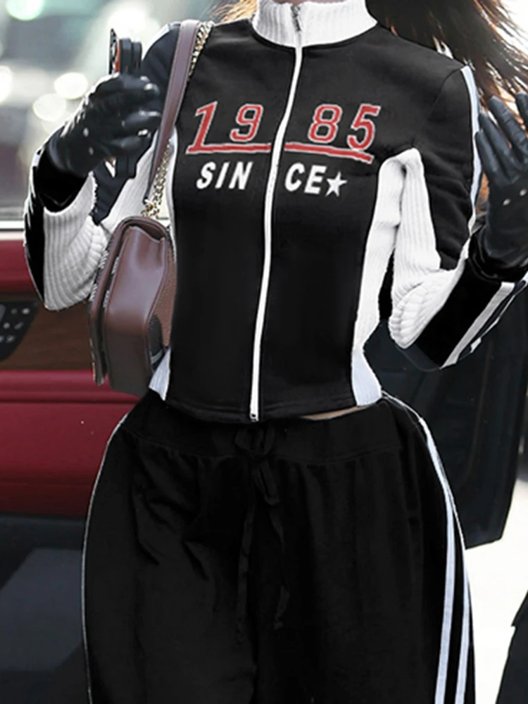 Женская мотоциклетная куртка с буквенным принтом