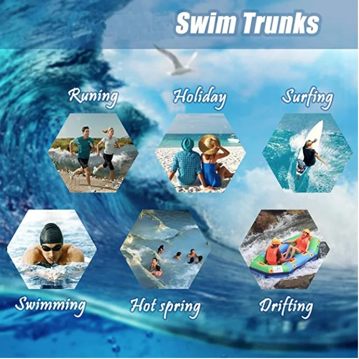 Мужские плавки быстросохнущие спортивные шорты с радужным синим рисунком