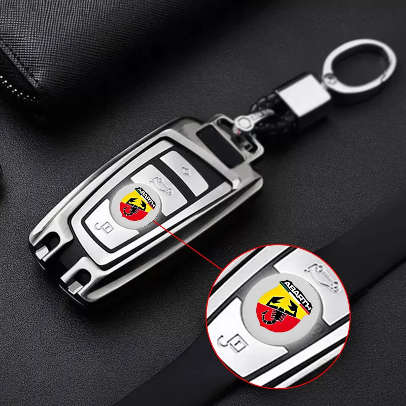 

10pcs 14mm Car Remote Key Fob Emblem Badge Radio button Sticker for Abbas Abarth Punto 124/125/500 Stilo Ducato Car Accessories