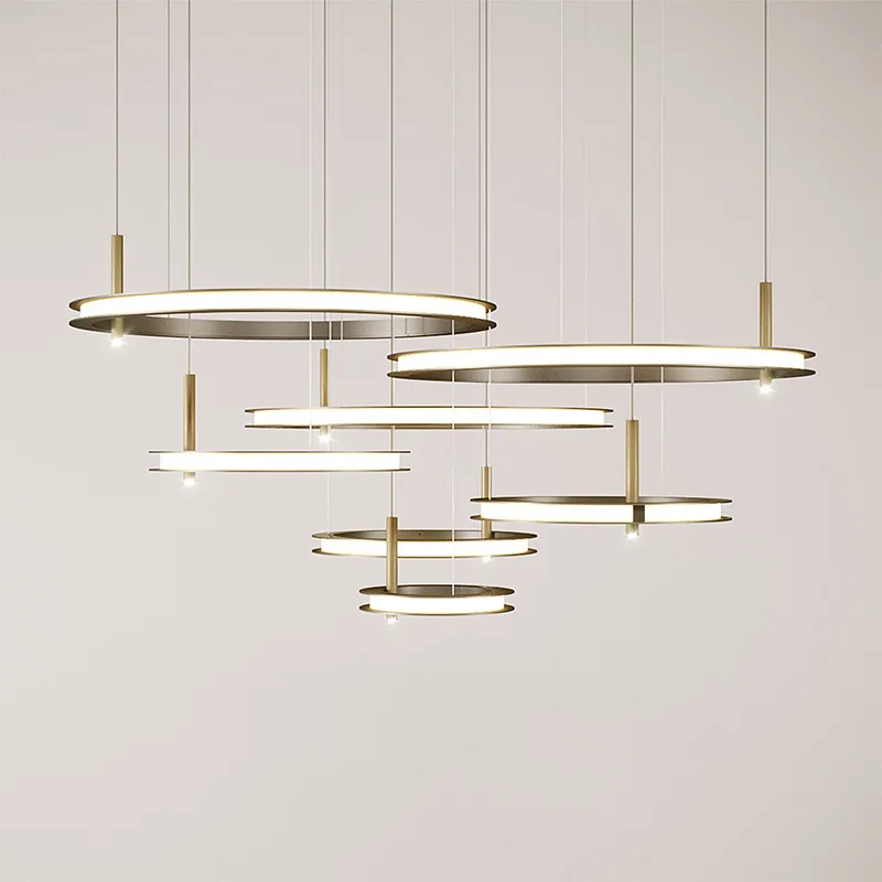 

Modern Circle LED Pendant Lights For Living Room Decoration Villa Indoor Lighting Room Decor DIY Pendant Lamp For Office Ktchen