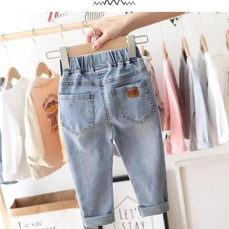 Boys' Jeans Spring  2023 New Small and Medium Children's Wear Summer Pants Children's Pants Korean Version Small Feet Pants