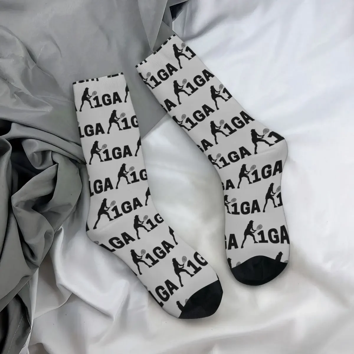 Swiatek 1GA Iga Team Socks Harajuku Pończochy pochłaniające pot Cały sezon Długie skarpetki Akcesoria dla mężczyzn i kobiet