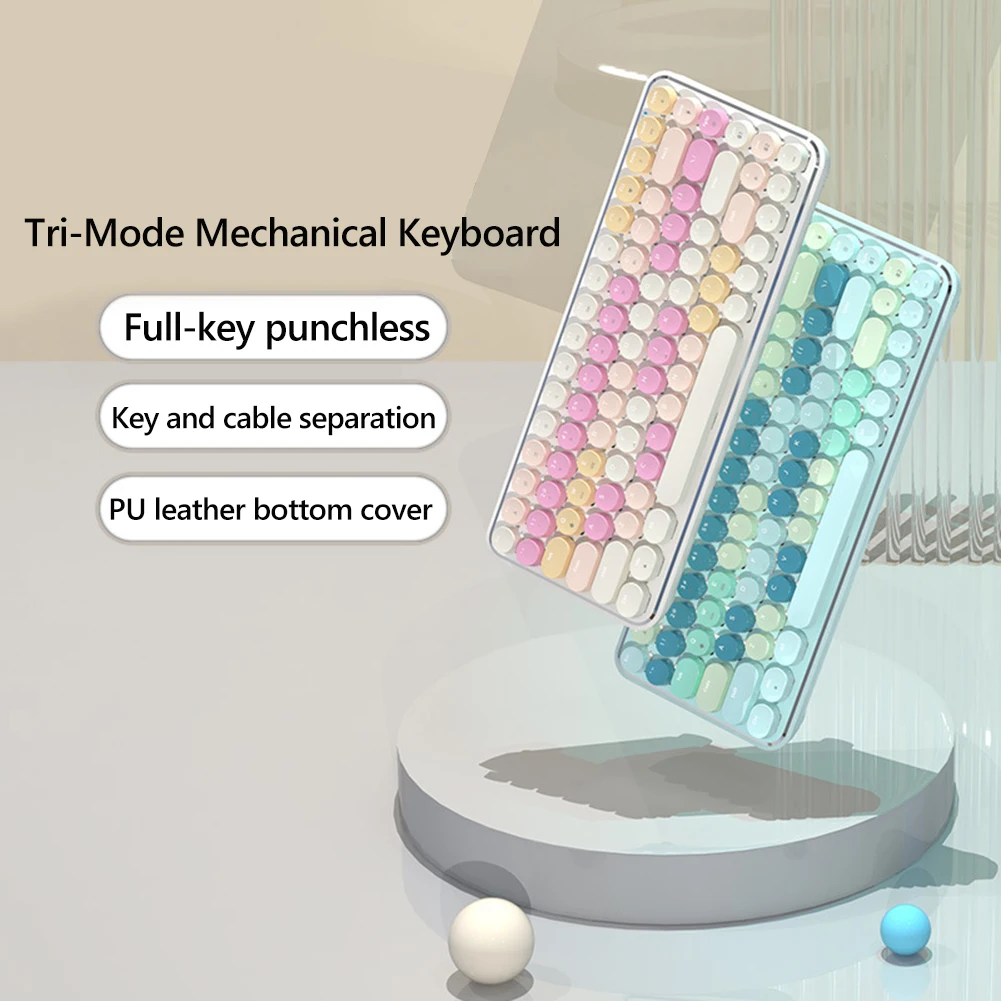 

Клавиатура Ajazz K840T Механическая Проводная со светодиодной подсветкой и Bluetooth, 3 режима