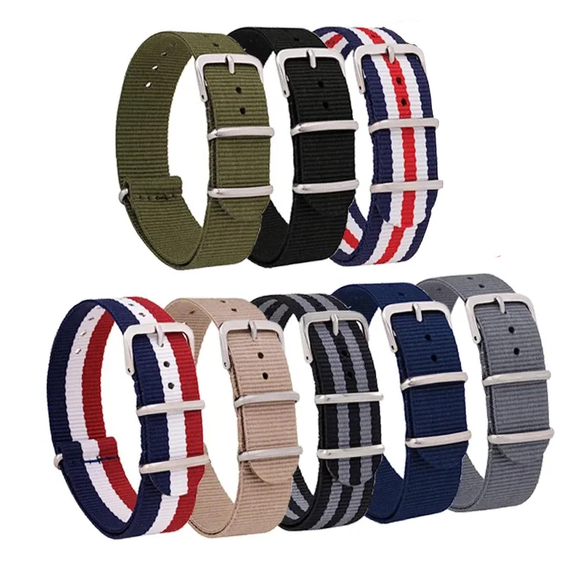 1pcs Nylon Strap 16mm 18mm 20mm 22mm Nylon Watch Band Replacement Watch Strap for Nylon Army Sport Watch Dropshipping Belt