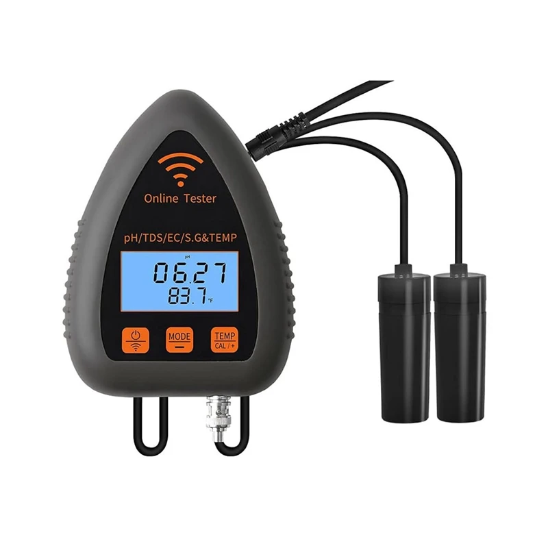 

Hydroponic PH Meter EC And TDS Tester 5In1 Hydroponic Nutrients Tester With Data Logging US Plug